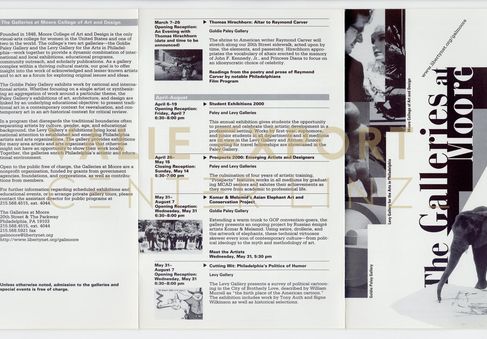 [VEC.004.544] - The Galleries at Moore. Calendar of Exhibitions and Events