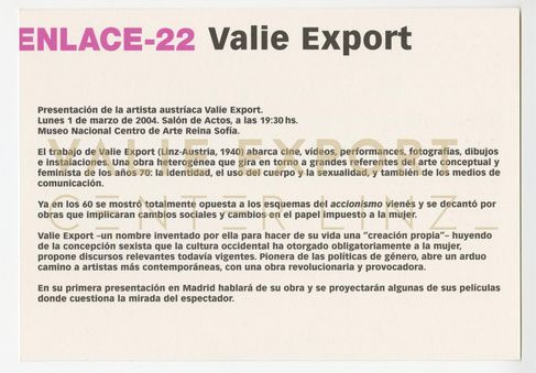 [VEC.004.585] - ENLACE-22. Valie Export