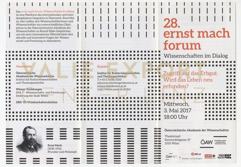 [VEC.004.747] - 28. ernst mach forum. Wissenschaften im Dialog: "Zugriff auf das Erbgut. Wird da