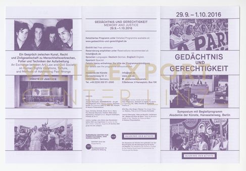 [VEC.004.724] - Gedächtnis und Gerechtigkeit. Symposium mit Begleitprogramm