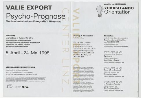 [VEC.004.538] - VALIE EXPORT. Psycho-Prognose. Mediale Installation - Fotografie - Filmschau