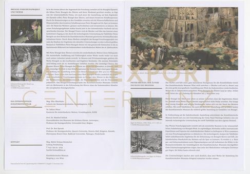 [VEC.004.742] - [Informationen über Bruegel-Forschungsprojekt am Kunsthistorischen Museum Wien]
