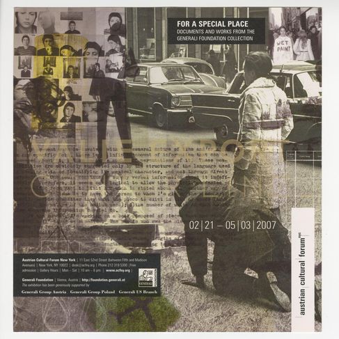 [VEC.004.604] - For a Special Place. Documents and Works from the Generali Foundation Collection
