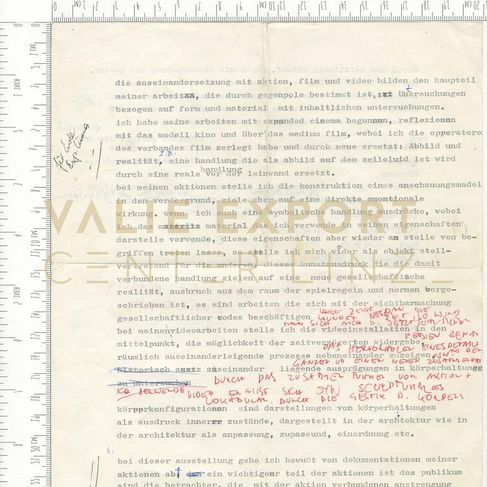 [VEC.003.862] - [die auseinandersetzung mit aktion, film und video bilden den hauptteil meiner a