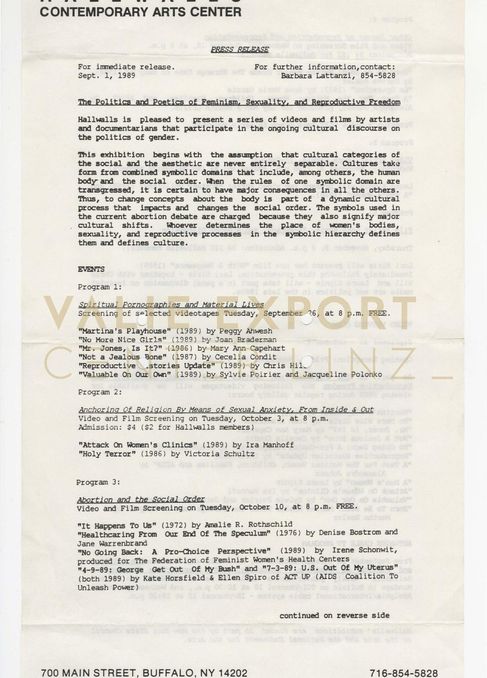 [VEC.005.419] - The Politics & Poetics of Feminism, Sexuality, & Reproductive Freedom