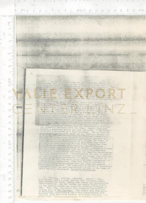 [VEC.003.866] - [In her street actions and gallery shows, Export analyzes ...]
