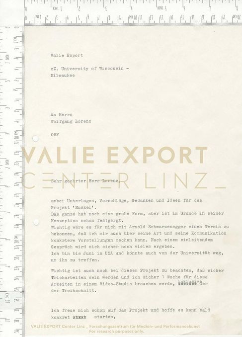 [VEC.005.429] - Korrespondenz VALIE EXPORT, Wolfgang Lorenz