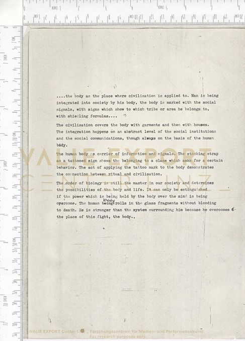 [VEC.006.071] - [ENGL. TEXTE DIV. AKTIONEN] - [....the body as the place where...]