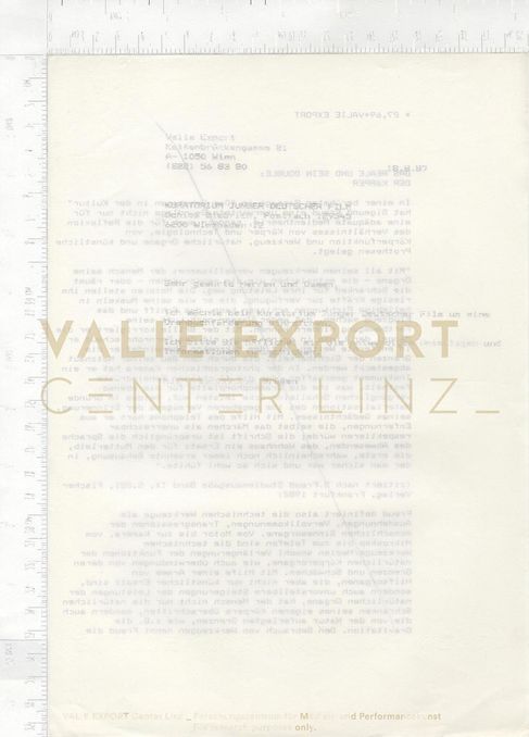 [VEC.000.799] - Korrespondenz VALIE EXPORT, Kuratorium Junger Deutscher Film