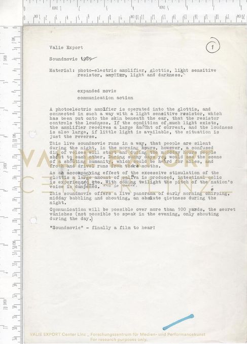 [VEC.006.084] - [ENGL. TEXTE DIV. AKTIONEN] - VALIE EXPORT, Soundmovie