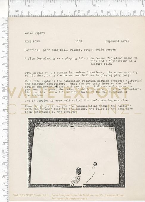 [VEC.006.085] - [ENGL. TEXTE DIV. AKTIONEN] - VALIE EXPORT, PING PONG 1968