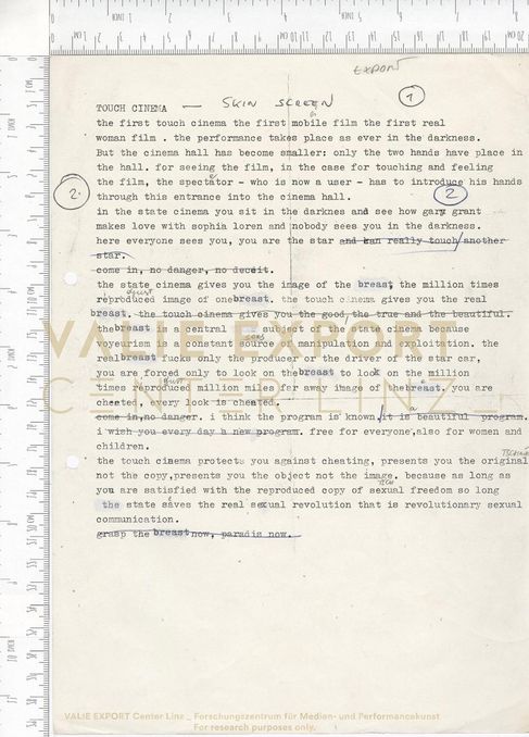 [VEC.006.076] - [ENGL. TEXTE DIV. AKTIONEN] - TOUCH CINEMA - SKIN SCREEN