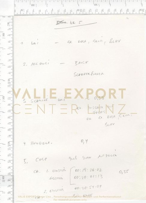 [VEC.006.288] - [Recherchematerialien zu "Aktionskunst International"] - Notizen