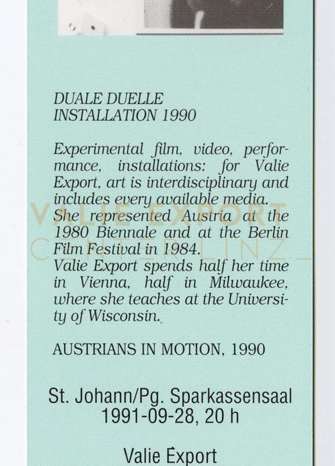 [VEC.004.496] - VALIE EXPORT / Heinz Gappmayr