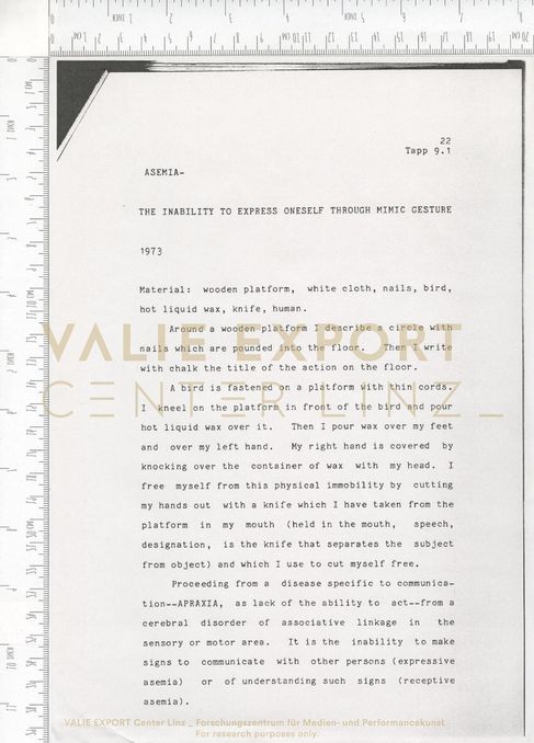 [VEC.006.064] - [ENGL. TEXTE DIV. AKTIONEN] - ASEMIA - THE INABILITY TO EXPRESS ONESELF THROUGH