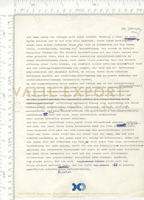 [VEC.003.879] - [ich habe schon vor einiger zeit ihren artikel 'drawing a line' im artforum gele