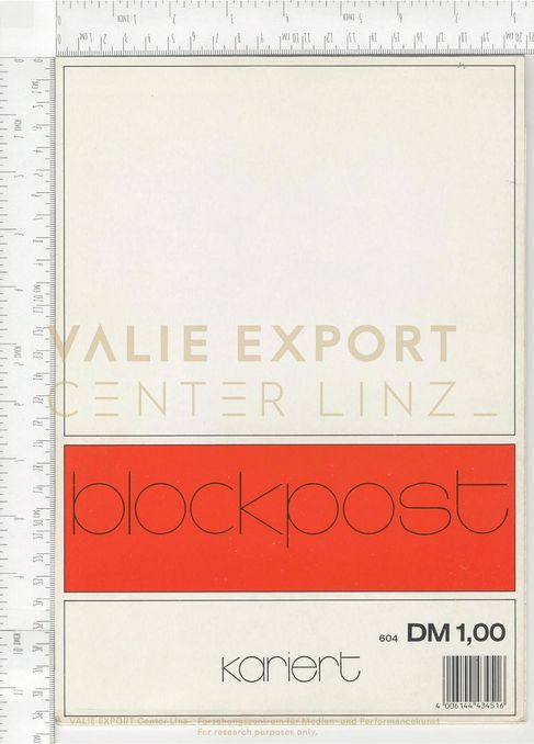 [VEC.006.282] - [Recherchematerialien zu "Aktionskunst International"] - Notizen (Block)