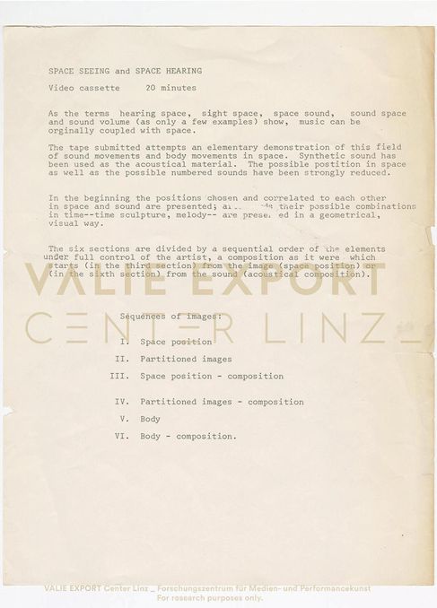 [VEC.000.927] - Raum sehen und Raum hören / SPACE SEEING and SPACE HEARING 1974