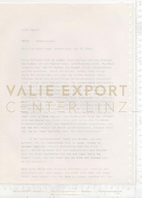 [VEC.000.791] - Valie Export. UNICA (Arbeitstitel)