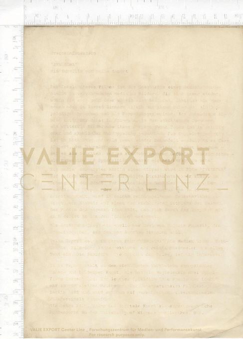 [VEC.003.931] - Presseinformation "SYNTAGMA". Ein Kurzfilm von Valie Export