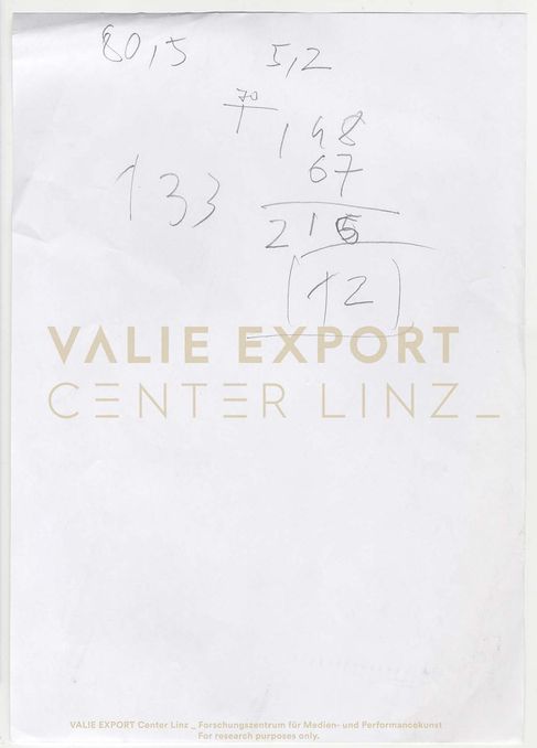 [VEC.003.370] - Notiz von VALIE EXPORT