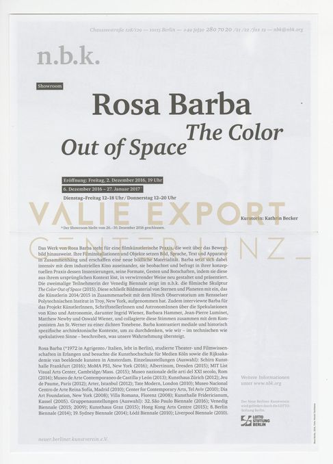 [VEC.004.750] - Rosa Barba. The Color Out of Space