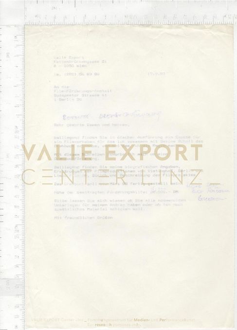 [VEC.000.802] - Korrespondenz VALIE EXPORT, Filmförderungsanstalt
