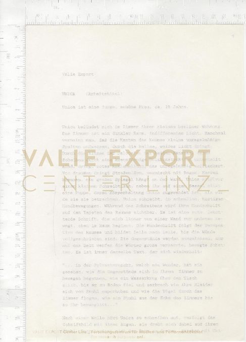 [VEC.000.792] - Valie Export. UNICA (Arbeitstitel)