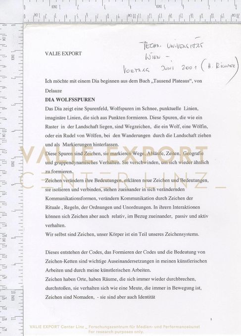 [VEC.002.363] - Vortrag Techn. Universität Wien, Juni 2000 (H. Richter) [VALIE EXPORT spricht üb