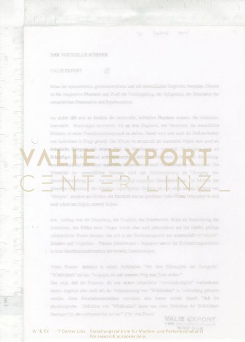 [VEC.000.867] - DER VIRTUELLE KÖRPER