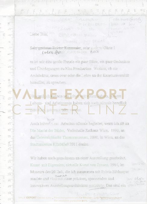 [VEC.000.819] - [Festrede für Elsa Prochazka]