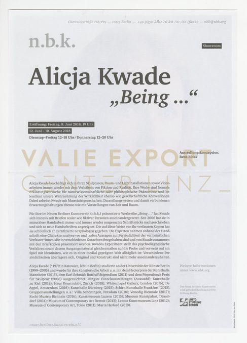[VEC.004.753] - Alicja Kwade. "Being …"