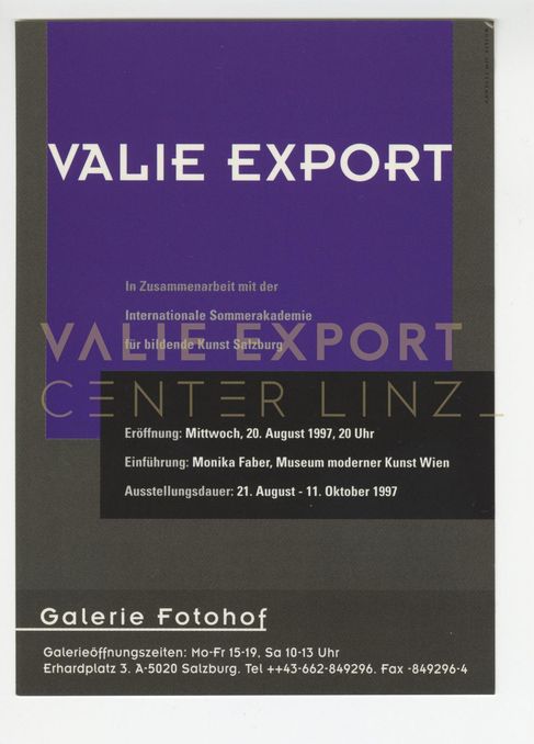[VEC.004.529] - VALIE EXPORT [Salzburg, 1997]