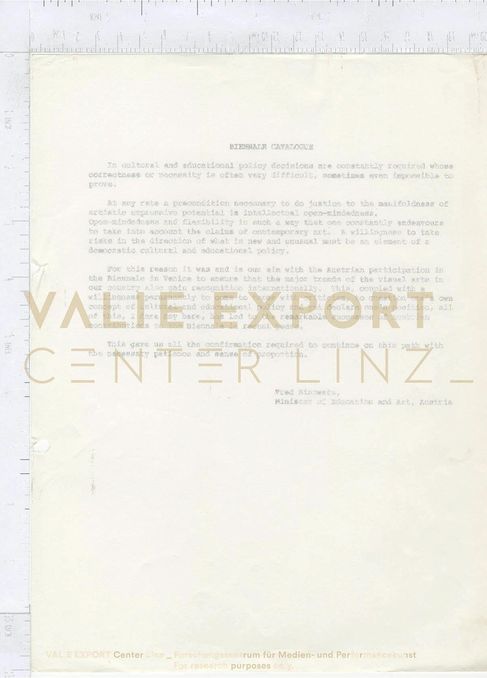 [VEC.002.545] - BIENNALE CATALOGUE / VALIE EXPORT