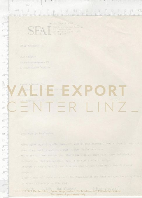 [VEC.000.806] - Korrespondenz VALIE EXPORT, Maralyn DeSalandro