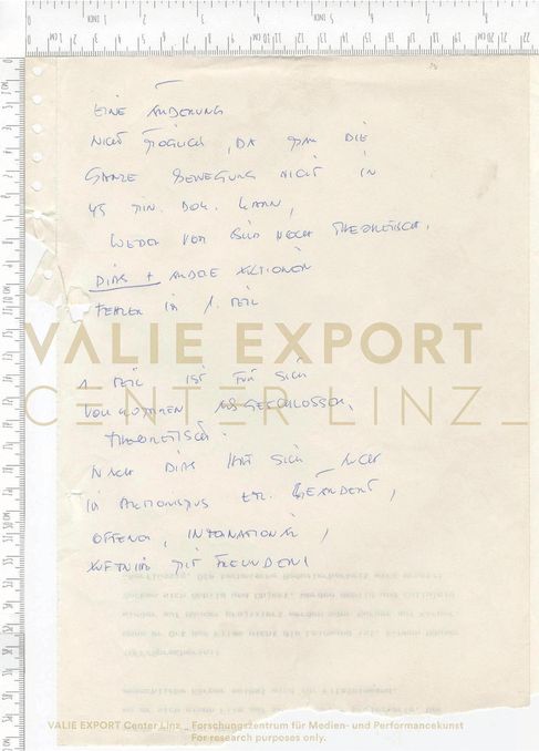 [VEC.006.310] - [Recherchematerialien zu "Aktionskunst International"] - Notizen