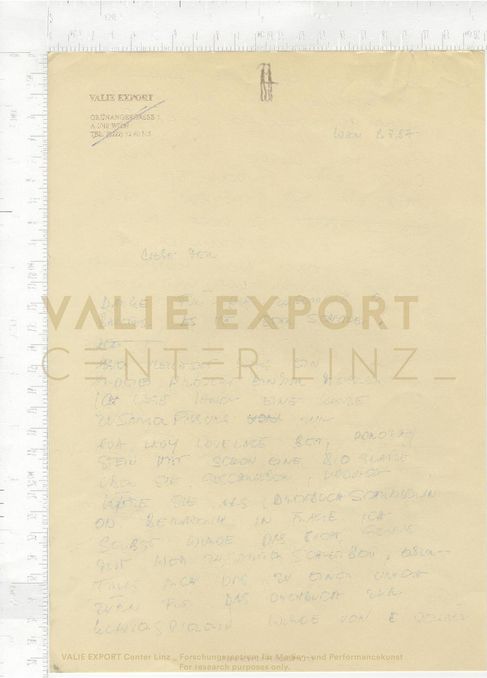 [VEC.006.139] - Korrespondenz VALIE EXPORT, Theres Scherer