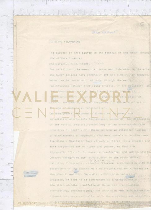 [VEC.005.898] - [Lehrveranstaltungsunterlagen "Creative Filmmaking", "Film and the Creative Proc
