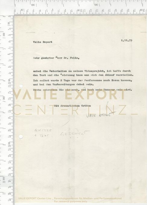 [VEC.000.426] - Korrespondenz VALIE EXPORT, [Zdenek] Felix