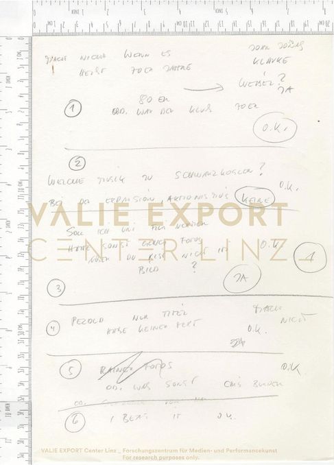 [VEC.006.284] - [Recherchematerialien zu "Aktionskunst International"] - Notizen