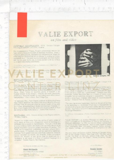 [VEC.000.834] - VALIE EXPORT. on film and video