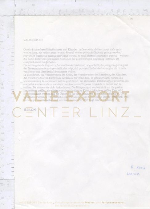 [VEC.000.981] - [Gerade jetzt müssen Künstlerinnen und Künstler in Österreich bleiben...]