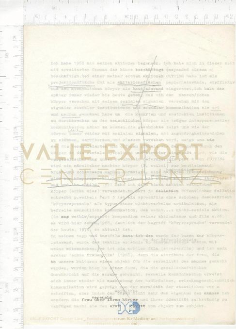 [VEC.003.882] - [ich habe 1968 mit meinen aktionen begonnen. …]