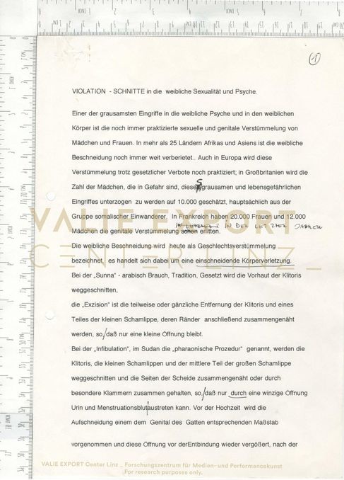 [VEC.000.908] - VIOLATION - SCHNITTE in die weibliche Sexualität und Psyche
