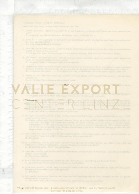 [VEC.000.884] - MÖGLICHE FRAGEN AN MERET OPPENHEIM