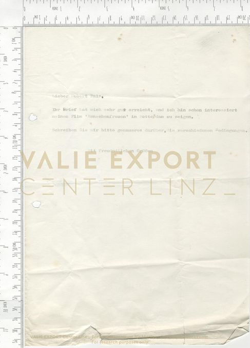 [VEC.000.394] - Korrespondenz VALIE EXPORT, Hubert Bals