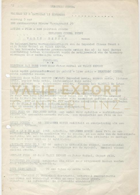 [VEC.003.411] - Electric Cinema: Programm