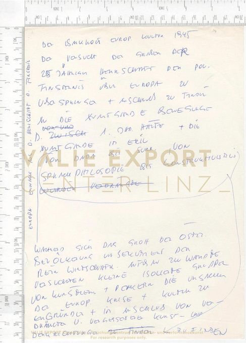 [VEC.006.305] - [Recherchematerialien zu "Aktionskunst International"] - Notizen