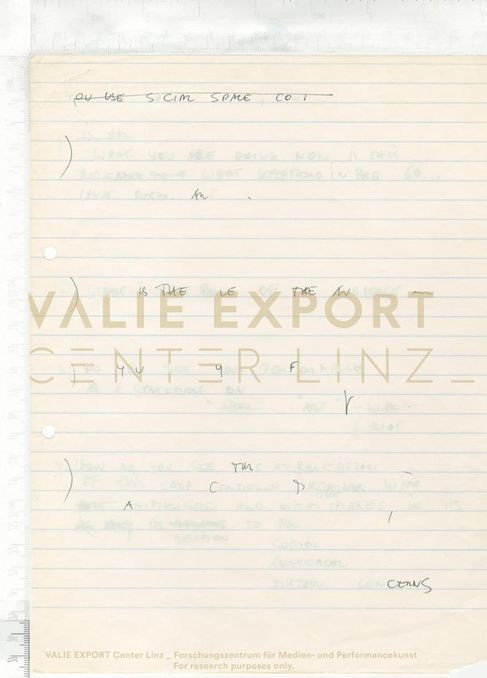 [VEC.006.223] - [Recherchematerial "Aktionskunst International"] - Fragen an [?]
