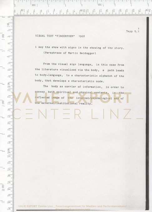 [VEC.006.062] - [ENGL. TEXTE DIV. AKTIONEN] - VISUAL TEXT "FINGERPOEM" 1968